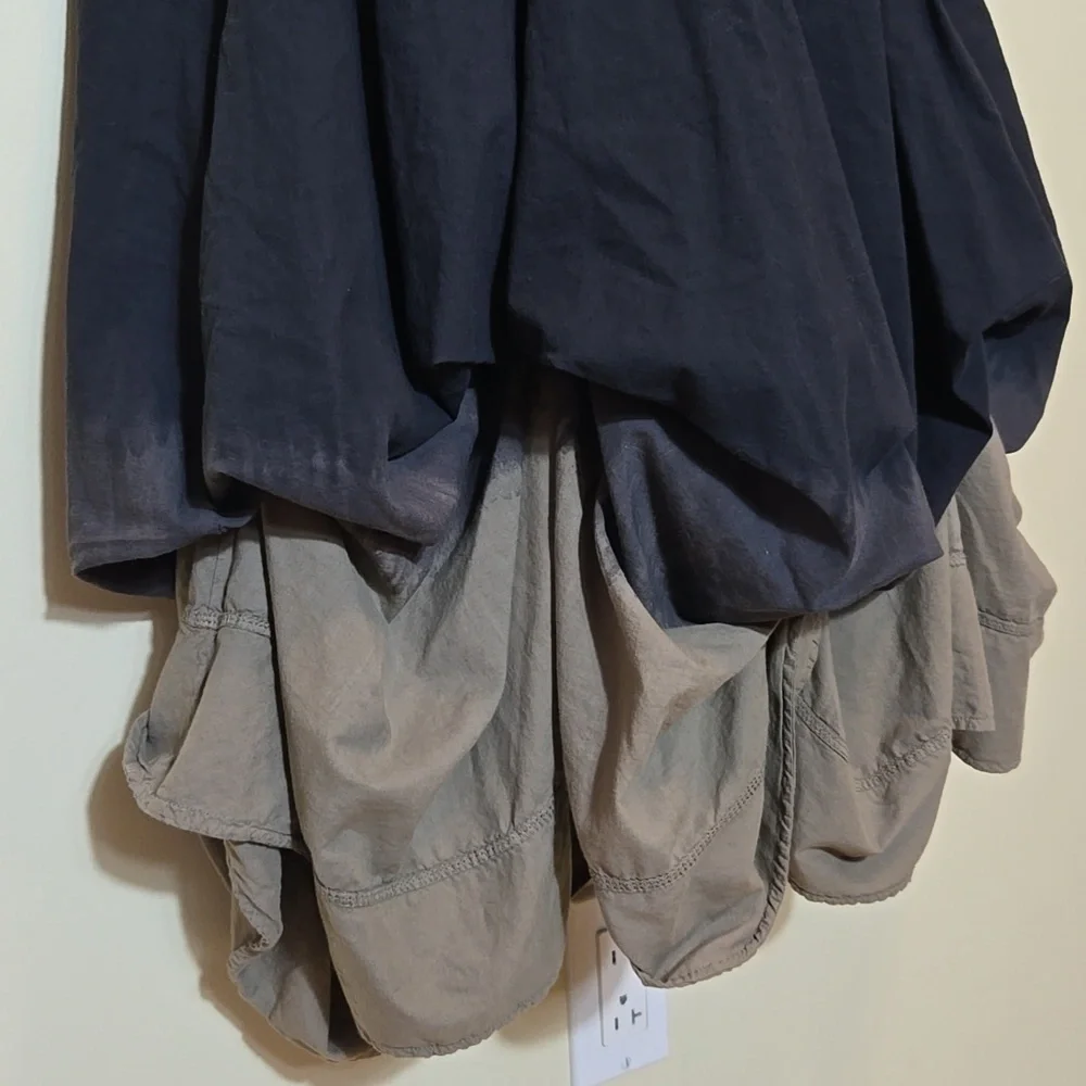 Luna Luz Women's Dress Size Medium Bubble Tie Hem Dip Dye Hippie Festival Cotton - Picture 5 of 15